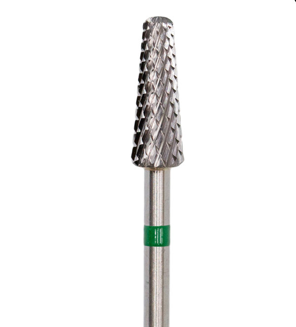 Hartmetallbit KEGEL Ø2,3mm zur Materialentfernung (Gel und Acryl) , Grün